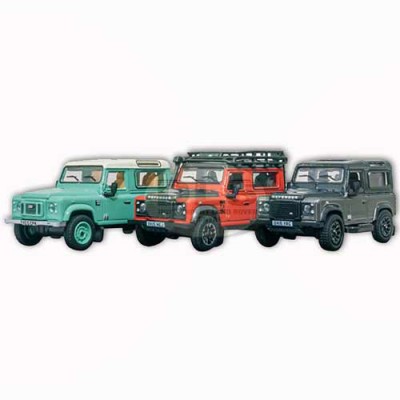 Die-cast 1:76 scale Land Rover Defender Set of 3 Oxford DA1335