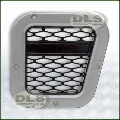 XS LH Air Intake Grille Silver with Black Mesh - Defender