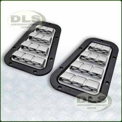 XS Wing-top Vent Set Black with Silver Vent - Defender