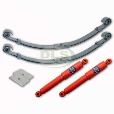 Parabolic Leaf Spring and Shock Absorber Set Front Land Rover Series 2/2a/3 SWB and LWB DA2780