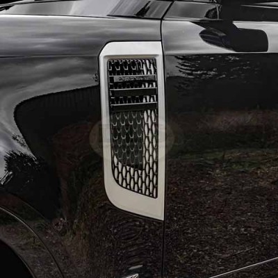 Air Intake Grille Set Silver Finish with Black Mesh Pair Land Rover NEW Defender L663 2020 on DA3936