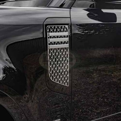 Air Intake Grille Set Black Finish with Silver Mesh Pair - NEW Defender L663 2020 on DA3937