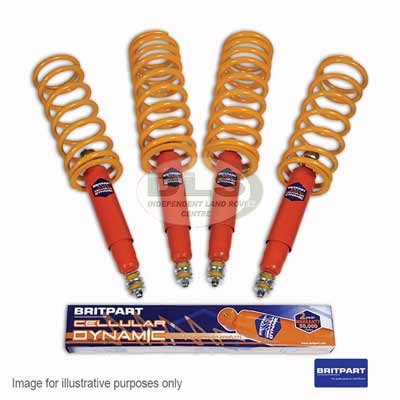 Coil Spring and Shock Absorber Set Heavy Duty (Std lift) CELLULAR DYNAMIC Land Rover Dis1, RRC, Def90 DA4284C