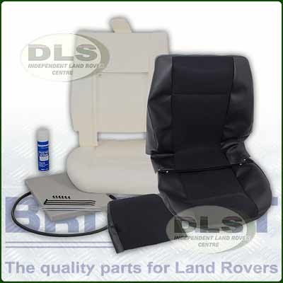 Outer Seat Re-trim Kit BLACK MESH c/w Adhesive - Defender to 2007