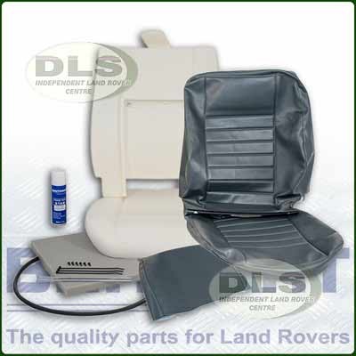 Outer Seat Re-trim Kit GREY VINYL c/w Adhesive - Defender to 2007