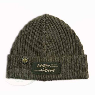 Wool Toque Land Rover Patch Khaki Beenie Hat by Red Canoe DA5876