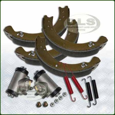 Brake Shoe and Cylinder Overhaul Set Rear Land Rover Defender 90 VIN HA701010 on DA6508