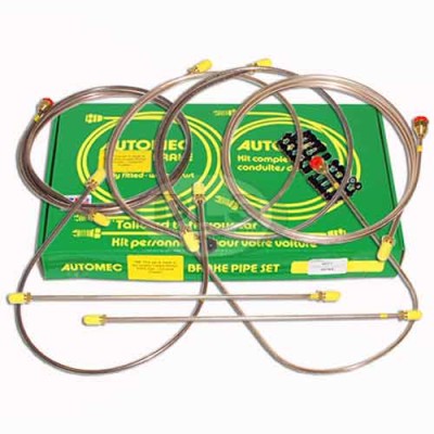 Brake Pipe Set 6cyl Petrol AUTOMEC Land Rover Series 2a LWB RHD 1969 suffix G on without Servo DA7406
