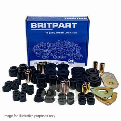 Suspension Bush Kit Polyurethane Black BRITPART Land Rover Series 2/2a/3 SWB DC7103