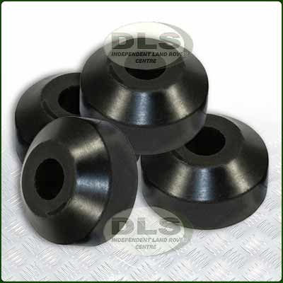 Polyurethane Shocker Absorber Bush Lower Set Black Land Rover Late RNF100090PY - DLS