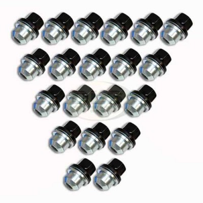Wheel Nut Set alloy wheels 27mm Satin Black Land Rover Defender, Discovery 1, Range Rover Classic RRD500560B