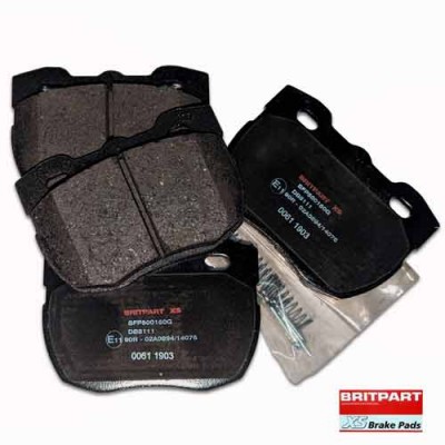 Brake Pad Set Front BritpartXS - Defender'86 to 1992, Discovery 1 VIN KA034313 on, Range Rover Classic'92 on SFP500160