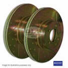 Brake Disc Set Vented Rear Drilled and Grooved Land Rover Freelander 2 Britpart DA4615